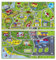 Booooom Jackson Pack 2 Straßenteppich,Zug Teppich,Spielteppich Straße Autoteppich Kinder,Auto Spielteppich,Straßen Teppich