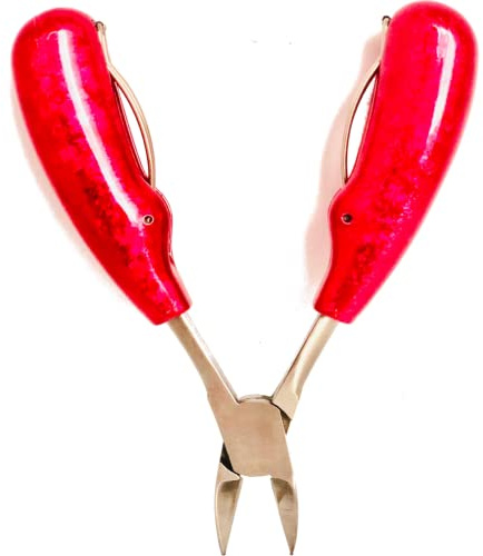 1x Zehennagel Knipser mit gebogener Spitze für leichtes Schneiden Nagel Knipser für Pediküre Nagelzange Nagelknipser aus Edelstahl Rot (1x Stück)