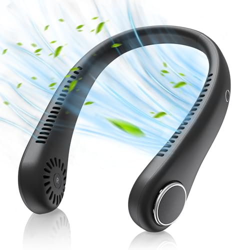 Dreamy Cubby Ventilatore da Collo Portatile Ricaricabile, Mini USB Indossabile, Senza Lama a Torsione 360° per Ufficio, Viaggi, Aria Aperta e Sport