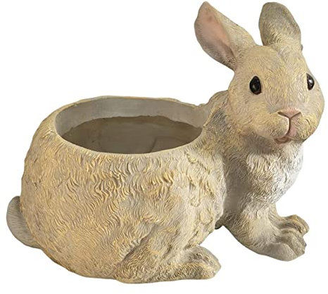 Rabbit Flower Pot, Animal Plant Pots, Easter Bunny Statue Planter Creative Decorative Craft for home Office Landscape