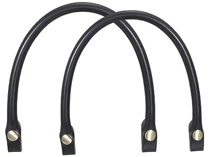 Bessy shop Taschengriff Leder,2 Stücke Leder Taschenbügel Taschenhenkel Taschengriffe Taschenriemen Schultergurt Umhängetasche Handtasche Zubehör für Taschenriemen Ersatz (Schwarz)