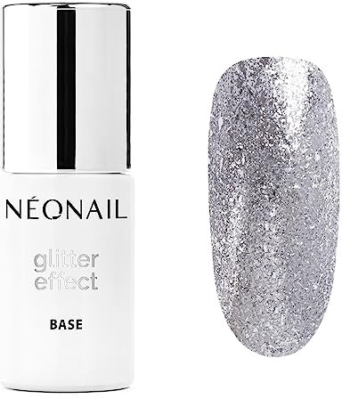 NÉONAIL UV Nagellack - Base Coat Gel UV - Glitter Effect Base Silver Twinkle - Unterlack Für Nägel Lack Gel - Modeling Base - 7,2 ml