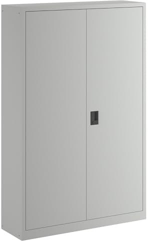Lista | Flügeltürschrank | Vollblechtüren | HxB 1950 x 1250 mm | Tiefe 400 mm | lichtgrau RAL 7035
