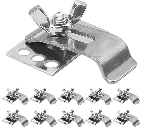 Rrina Juego de 10 clips de acero inoxidable 304 resistentes para fregadero, cocina, baño, epoxi, fregaderos, instalación, reparación, clips, soportes de soporte