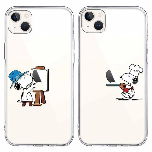 nurkorki [2 Stück Transparent Cartoon Handyhülle für iPhone 12/12 Pro Hülle 6,1,Silikon TPU Schutzhülle mit Chic Lustig Anime Muster Stoßfest Hüllen(für iPhone 12),Karikatur 2