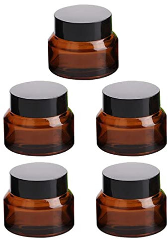 Mipcase 5pièces Bouteilles Verre Opaque pour Crème De Pots De Maquillage Vides Pratiques pour Voyage Maison Idéales pour Crème Et Soins des Yeux par Bouteille