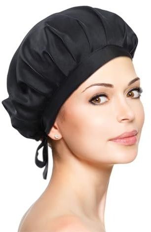 Wonderwear® – Set in seta vegana dall’Europa – Per dormire e prendersi cura al meglio dei capelli – Berretto sostenibile in seta vegana – Idea regalo elegante e naturale