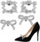 NAROSEBE 4 Stück Schuhclips Damen Hochzeit Schuhanstecker Glitzer Schuhanstecker Hochzeit Schuhclips Strass Schuhclips Schleife Schuh Charms Glitzer Kann Zerlegen Schuh Dekorative Accessoires