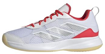 adidas Damen Avaflash Low Tennis Shoes, FTWR White/Silver met./Lucid red, 40 EU