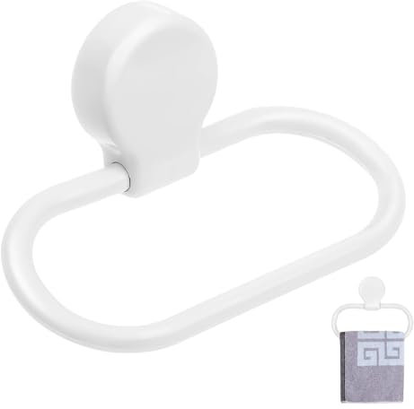 Anneau porte-serviettes en plastique blanc sans boulochage pour salle de bain et cuisine, accessoires muraux