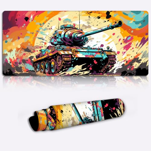 CHTXD Tastatur-Pad, Panzer-Tiger-Panzer-Tastatur, Mauspad (59,9 x 34,9 x 0,3 cm), extra groß – Tischunterlage, große Größe