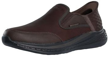 Skechers Hombre Zapatillas De Deporte De Corte Relajado Sin Cordones De Slade Cooper, Red/Brown, 43 EU