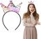 WLLHYF Pailletten Krone Stirnband, Glitzer Kronen Haarband Gold Haar Hoop Haarschmuck für Mädchen Frauen Geburtstag Weihnachten Party (Beigerosa)