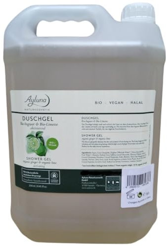 Ayluna Naturkosmetik Duschgel Bio-Ingwer & Bio-Limette aktivierend, bio & vegan, 5l Kanister