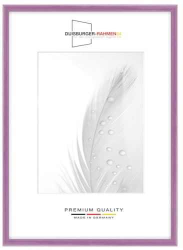 Duisburger-Rahmen24 Cadre photo en bois étroit 30 x 40 cm en Vieux rose brillant | Verre synthétique antireflet | Cadre pour affiches | Puzzle | collage DR124