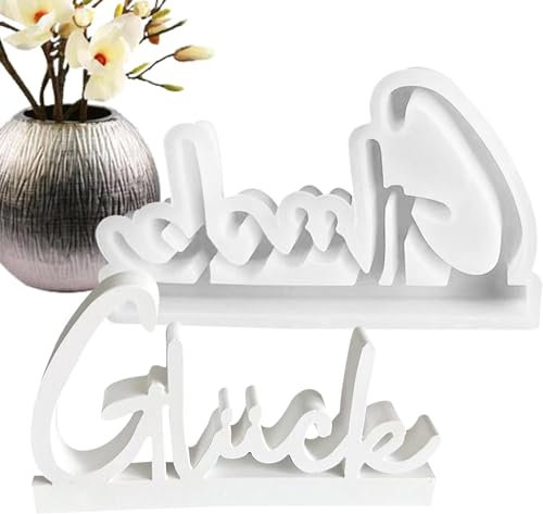Silikonformen Gießformen Glück Silikon Gießform Glück, 3D Gießformen Silikon Glück Silikonform Kerzenhalter, Giessformen Silikon Für Kerzenhalter Handwerk Heimdekoration(Glück)