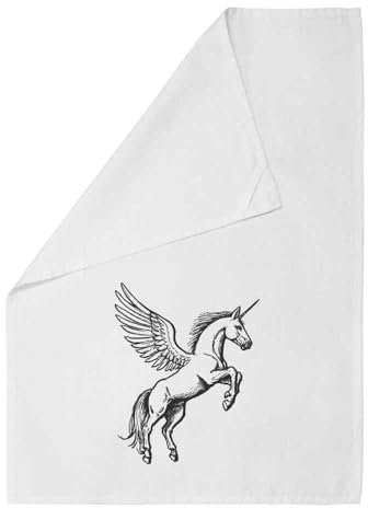 Azeeda 'Winged Pegasus' White Cotton Tea Towel/Dish Cloth (TW00037647)