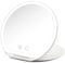 Girmi BE03 Specchio tondo per trucco, Pieghevole Ultraslim, Portatile con Luce Led 3 Colori, Tasto touchscreen, Batteria Litio, Ricarica USB
