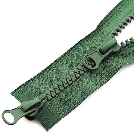 5# Cerniera aperta a doppio cursore Lunghezza Cerniera in resina Cerniera per piumino Soprabito Cerniera Accessori per abbigliamento,Verde,100cm