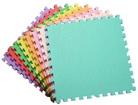 Interlocking Foam Baby Play Mat 29x29 cm, 7mm Thick & Soft Safe EVA Floor Foam Mats Floor Tile Matting for Children,Babies,Toddlers,Kids, Pack of 18