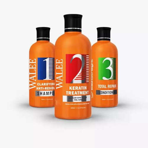 Walee 3in1 Keratin Treatment With Total Repair Kit, 350ml x 3