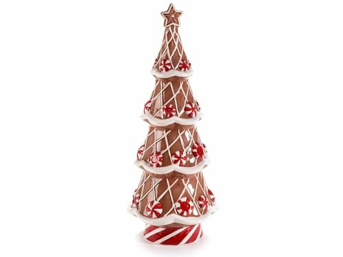 Gruppo Maruccia - Albero di Natale da Tavolo in Ceramica - Addobbi Natalizi per la Casa - Altezza 32 cm
