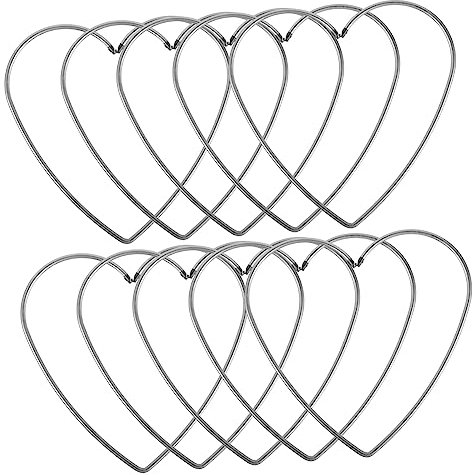 RORPOIR 10st DIY- -Reifen Herz Drahtrahmen Ring Handgemachtes Kranz-kit Herz Draht Kranzform Makramee Schleife Draht Kranz Form Mini Zubehör Herzen Medaillon Silver