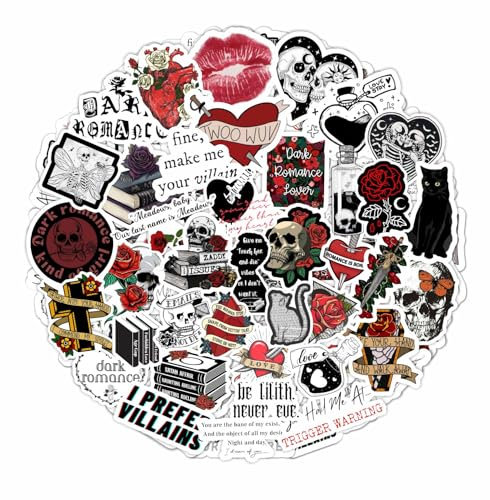 100 stück Dark-Romance-Aufkleber für Trinkflaschen und Laptops - Dark-Romance-Dekorationen, wasserdichte Vinyl-Aufkleber - Dark Romance Stickers