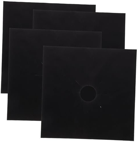 MOLUCKFU 4 Stück Gasherd- -einsätze Für Die Küche Dicke Herdabdeckung Leicht Zu Reinigen Und Schwarz 27 cm