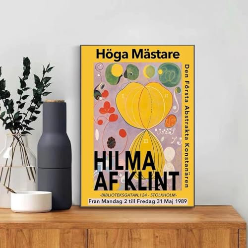 Hilma Af Klint Vintage Poster Wand Abstrakte Leinwandmalerei Kunst Dekorative Poster und Drucke Wohnzimmer Dekoration 50x70cm Rahmenlos
