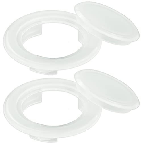 Lot de 2 anneaux pour parasol de table avec capuchon - Anneau pour parasol - En plastique - Anneau perforé - Diamètre intérieur : 42 mm - Trou de parasol pour extérieur et terrasse