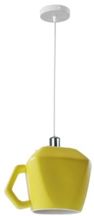 WLBHWL Vintage Pendelleuchte Matte Gelb Pendelleuchte Keramik Kaffeetasse Schirm Küche Insel Pendelleuchte Beleuchtung Mid Century Modern Pendelleuchte Für Esszimmer Schlafzimmer Flur