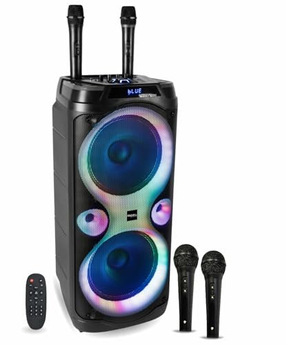 Ibiza - Pack Karaoké Enceinte Columba-Karaoke 1000W USB Bluetooth TWS - 2 Micros sans Fil VHF - 2 Micros Filaires - Soirée Fête