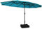KOMFOTTEU Sombrilla Doble 451,5x264cm, Sombrilla de Jardín con Manivela y Base, Parasol Grande Rectangular con Altura 243 cm, Sombrilla con Protección UV para Patio, Terraza, Piscina (Turquesa)