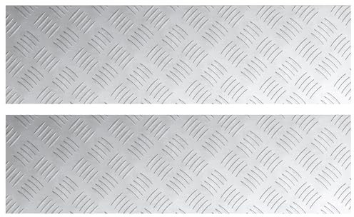 vidaXL Rechteckige Aluminium Treppenstufen | Rutschfeste Sicherheitsmatten | Silberne Stufe | Langlebiger Schutz für drinnen | Geometrisches Design | 70X20X0.3 cm | Mattes Finish | Stylisch