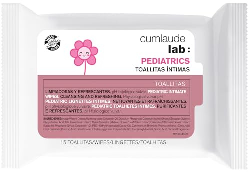 Cumlaude Lab Intimtücher für Kinder, 15 Stück, reinigend und erfrischend, physiologischer pH-Wert