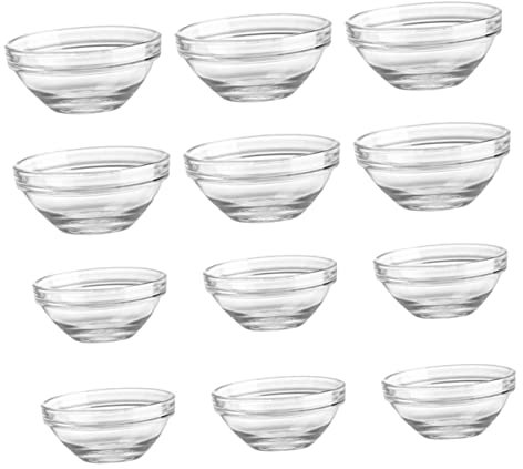 BESTYASH 12pcs Bobo Cake Bowl Jelly Pudding Water Chestnut Cake Glass Serving Bowls Dessert Accessory Heat Resistant Multi-Function