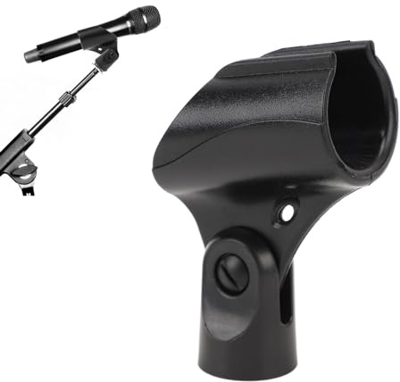 Pinza para micrófono inalámbrico,Pinza para micrófono inalámbrico con ángulo ajustable soporte antivibraciones pinza con cabeza en forma de U para micrófonos de 25-30 mm de diámetro