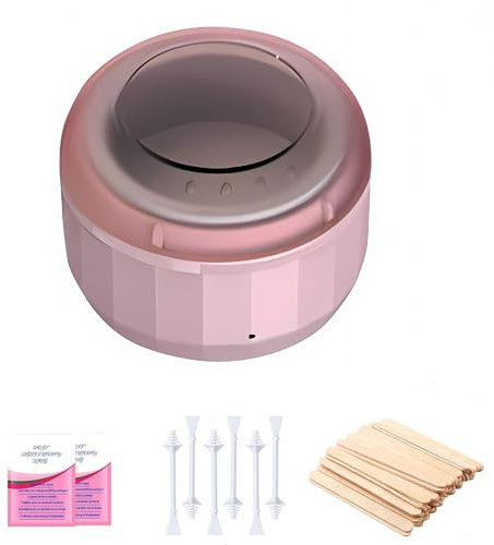 Mini Chauffe-Cire éLectrique, Petit Kit Chauffe-Cire Portable Pour Hommes Et Femmes, éPilation Du Visage, Du Corps, Des Sourcils Et Des LèVres. (Rose)