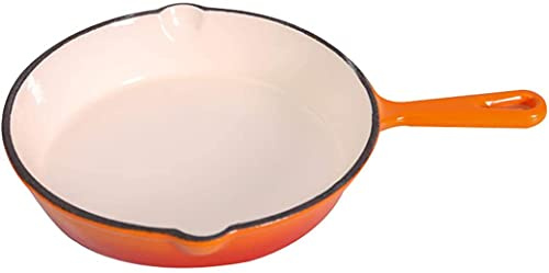 YDHSIKK Marmite en Acier émaillé, Mini poêle à Omelette en Fonte céramique Orange 16 cm, poêle Wok, cuisinière à Induction - poêle à Frire 8 Pouces