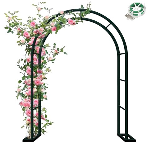 Schmales Metall-Spalier für Kletterpflanzen, 80 x 200 cm, elegante Laube für Gartendekoration, Hochzeiten, Partys und Veranstaltungen (schwarz, B 80 x H 200 cm)