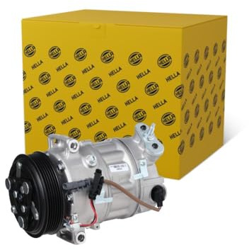 HELLA 8FK 366 201-611 Compressor, air conditioning - PXC16 - 12V - R 134a - PAG 46 - 150ml - with magnetic clutch/with seal ring/with PAG compressor oil