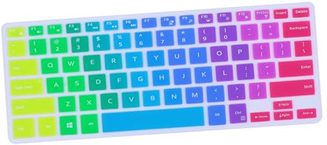 CONGARTENO Silikon Tastaturschutz Kompatibel mit Dell Laptop Staubdicht Elastisch Ultradünn Langlebig Farbverlauf Rainbow Keyboard Cover