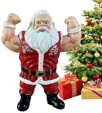 Weihnachtsfiguren Weihnachtsmann – klassischer Urlaubsständer, Comic-Statue aus Kunstharz, festliche Regaldekoration, saisonale Sammlerkunst, Hausdekoration | Schütz