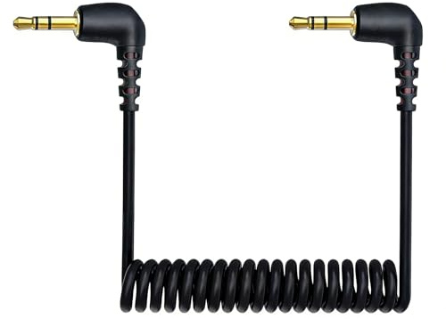 3,5 mm TRS Mikrofonkabel SC2, Kamera-Audiokabel, Gewickeltes Rechtwinklige Mikrofonkabel Stecker und Stecker Recorder Mikrofonersatz für Rode Kozmpatibel mit DJI Mic 2 und Rode Microphone Wireless Pro