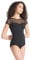 Capezio Ca1Ev 126 meryl Mesh Yoke Short Sleeve Leotard meryl Lycra - Black, Medium