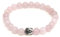 BERGERLIN Rosenquarz Armband echt mit Naturstein Perlen - Buddha Armband
