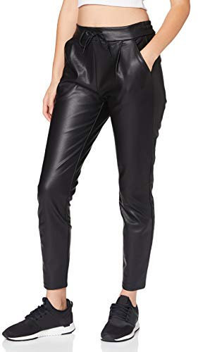 VERO MODA Pantalon en Simili-Cuir VMEVA Taille Moyenne Pantalons Black XL 32 Black XL / L32