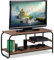 Relaxdays TVBoard, Industrie Design, Receiverablage, Stauraum CDs, DVDs, Fernsehtisch HxBxT 43x90x35 cm, braun/schwarz