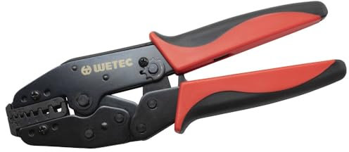 WETEC Presszange, für isolierte Aderendhülsen, 0,5-16,0 mm² (Ratschen-Crimpzange Crimpzange Aderendhülsenpresszange Aderendhülsenzange Adernendhülsen-Presszange Adernendhülsenzange)